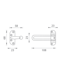 JNF - Bezpečnostní pojistka na dveře IN.17.200 BN - Broušená nerez