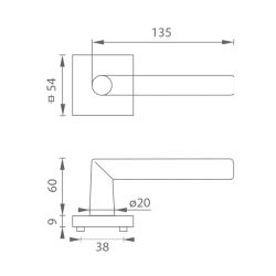 Klika na dveře MP - FAVORIT - HR BN - Broušená nerez