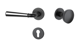 Klika na dveře ASM - MARIGOLD 3 - R 7S BS/OC/BS - Černá matná / chrom lesklý / černá matná