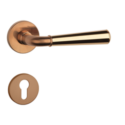 Klika na dveře ASM - MARIGOLD 2 - R 7S CUM/OLV - Měď matná / mosaz leštěná lakovaná