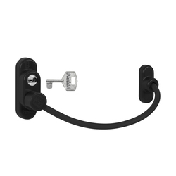 PD - Lankový zámek na okno s uzamykáním BS - Černá matná (RAL9005)