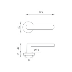 Klika na dveře FO - ROUND - R OLSM - Mosaz broušená matná