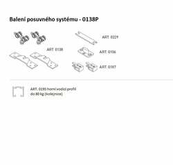 SC - POSUVNÝ SYSTÉM SERIES 100 SILENT 80 KG s krytem na profil STM - Stříbrná matná