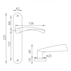 Klika na dveře MP - TORNADO - SO BN - Broušená nerez