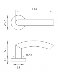Klika na dveře TI - NERO - R 2233 BN - Broušená nerez (16)