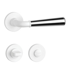 Klika na dveře ASM - MARIGOLD 2 - R 7S WS/OC - Bílá matná / chrom lesklý