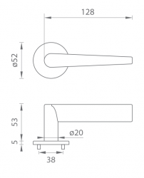Klika na dveře TI - SECO - R 1964 5S BS - Černá matná (153)