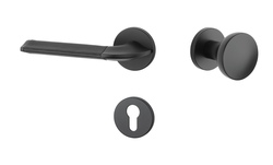 Klika na dveře AS - DETAZIA - R 7S BS - Černá matná / kůže