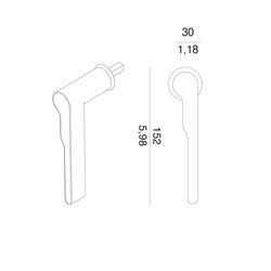 Klika na eurookno VM - DK - WIND - R mini BS - Černá matná (18)