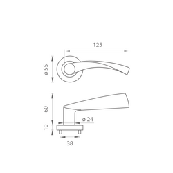 Klika na dveře MP - SPIRIT - R BS - Černá matná