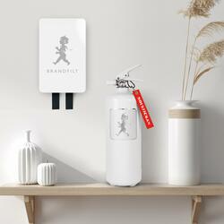 SN - HASICÍ DEKA Bílá lesklá / šedý lesklý emblém