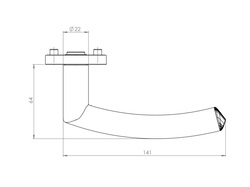 Klika na dveře GK - CRYSTAL PIATTA S - R BN - Broušená nerez (71)