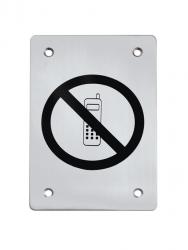 TI - Piktogram "Zákaz telefonovat" - hranatý BN - Broušená nerez (16)
