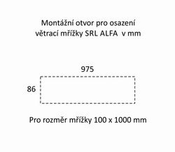 SRL - ALFA větrací mřížka šířka 100 x 1000 mm F8 - Černý elox