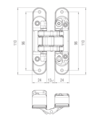 KZ - Skrytý závěs Atomica - K8060 CP - Chrom perla