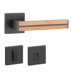 Klika na dveře AS - IMPERATA - HR 7S BS - Černá matná / dřevo dub