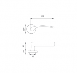 Klika na dveře FO - LAURA 2 - R ONS - Nikl broušený