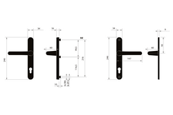 Bezpečnostní kování MPK - SECURO A04 - USO COSLAN F5 - Černá matná