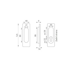 FT - Mušle hranatá PZ / D - 3663AZ BS - Černá matná