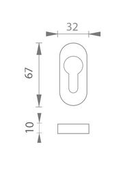 Rozeta ke klice MP - ROZETA - UOR BS - černá matná