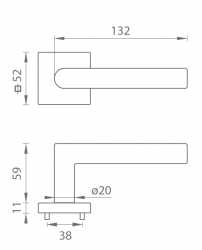 Klika na dveře TI - FAVORIT - HR 2002Q BN - Broušená nerez (16)