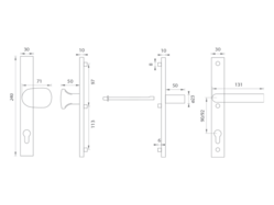 Zpevněné kování WA - FELIX H2 Grafit strukturovaný (RAL 7021)
