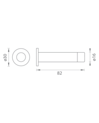 JNF - Zarážka dveří na stěnu IN.13.123.CB.06 BN - Broušená nerez