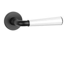 Klika na dveře ASM - MARIGOLD 3 - R 7S BS/WS/BS - Černá matná / bílá matná / černá matná