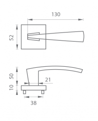Klika na dveře MP - LARA HR T/OC - Titan / chrom lesklý