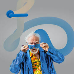 Klika na dveře CB - MOOD ONE - R Modrá matná tmavá (C12)