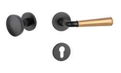 Klika na dveře ASM - MARIGOLD 2 - R 7S BS/OLS - Černá matná / mosaz broušená