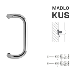 Madlo na dveře WA - MADLO M2 WA/B-D-DŘEVO ks LN - Leštěná nerez