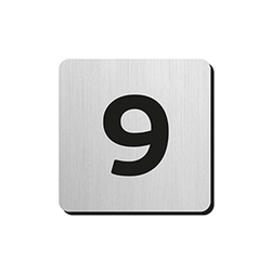 JNF - Domovní číslice "9" IN.34.300 - 75 mm - nalepovací BN - Broušená nerez