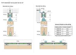 SC - POSUVNÝ SYSTÉM SERIES 100 SILENT S 80 KG SP s krytem na profil BS - Černá matná