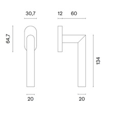 Klika na eurookno SH - DK - OVAL - 1701 T PVD - Titan PVD