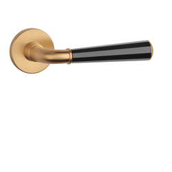 Klika na dveře ASM - MARIGOLD 3 - R 7S OLS/BS/OLS - Mosaz broušená / černá matná / mosaz broušená