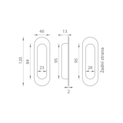 TI - Mušle na posuvné dveře - 1695 BN - Broušená nerez (16)