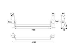 JNF - PANIKOVÉ KOVÁNÍ 1B - IN.20.952 - 1D PK/KL SH s klikou a cylindrickou vložkou BN - Broušená nerez