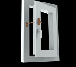 PD - Lankový zámek na okno s uzamykáním HNM.S - Hnědá matná světlá (RAL8003)