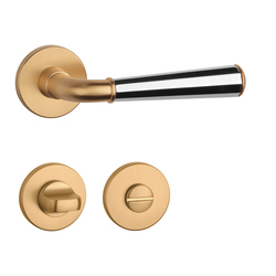 Klika na dveře ASM - MARIGOLD 3 - R 7S OLS/OC/OLS - Mosaz broušená / chrom lesklý / mosaz broušená