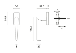 Klika na eurookno AT - DK - ARNICA - HR OCS - Chrom broušený