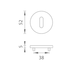 Rozeta ke klice AS - ROZETA - R 5S OCS - Chrom broušený