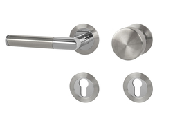 Klika na dveře MP - PRADO - R 3SM BN/LN - Broušená nerez / leštěná nerez