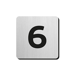 JNF - Domovní číslice "6" IN.34.300 - 75 mm - nalepovací BN - Broušená nerez