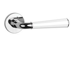 Klika na dveře ASM - MARIGOLD 3 - R 7S OC/WS/OC - Chrom lesklý / bílá matná / chrom lesklý