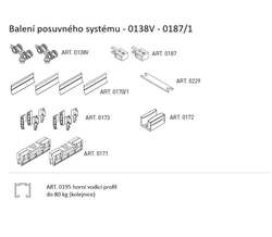 SC - POSUVNÝ SYSTÉM SERIES 100 SILENT GLASS 80 KG s krytem na profil BS - Černá matná