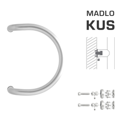 Madlo na dveře WA - MADLO M1 WA/B-D-DŘEVO ks BN - Broušená nerez