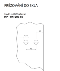 MP - UNIQUE R8 - Pant na sklo s destičkou horizontální - pár BS - Černá matná