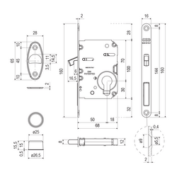 AGB - Zámek SCIVOLA TRE CLASS - WAVE PZ OCS - Chrom broušený