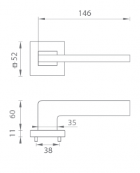 Klika na dveře TI - JUNIOR - HR 4140Q BS - Černá matná (153)